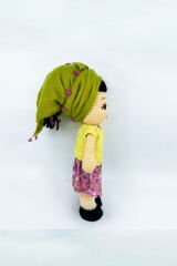 Amigurumi Organik Örgü Oyuncak Yöresel Kız Bebek / Açık Yeşil