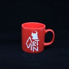 Artvin Logo Baskılı Kupa Bardak / Kırmızı