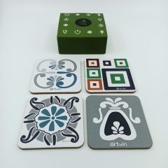 Artvin Camiler 4'Lü Mantar Bardak Altlığı Set Kutulu / 9X9 CM