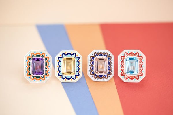 Sky Topaz Taşlı Tasarım Yüzük, Catedral Collection Rings