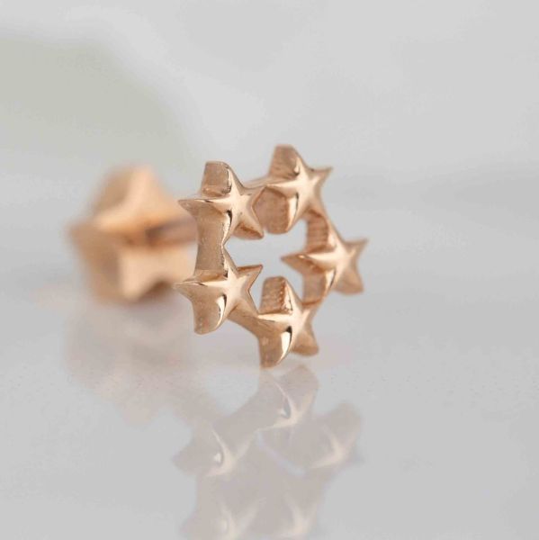 5 Yıldızlı Model Altın Piercing