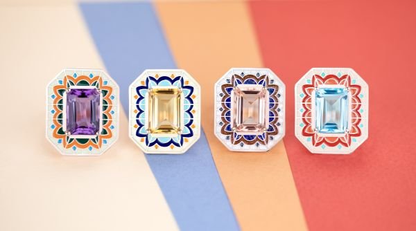 Morganit Taşlı Tasarım Yüzük, Catedral Collection Rings