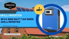 Güneş Enerjisi  Hibrit Paket 3 Kva Tam Sinüs İnverter 330 watt Güneş Paneli 150 Amper Jel Akü 1000 WATT 24 V Rüzgar Türbini + Yerli Şarj Kontrol Cihazı Rüzgar Türbini Set