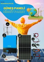 Güneş Enerjisi  Hibrit Paket 11kva  İnverter 455 watt  Güneş Paneli 48 Volt 50 Amper Lityum Akü  3000 Watt  Dikey Rüzgar Türbini