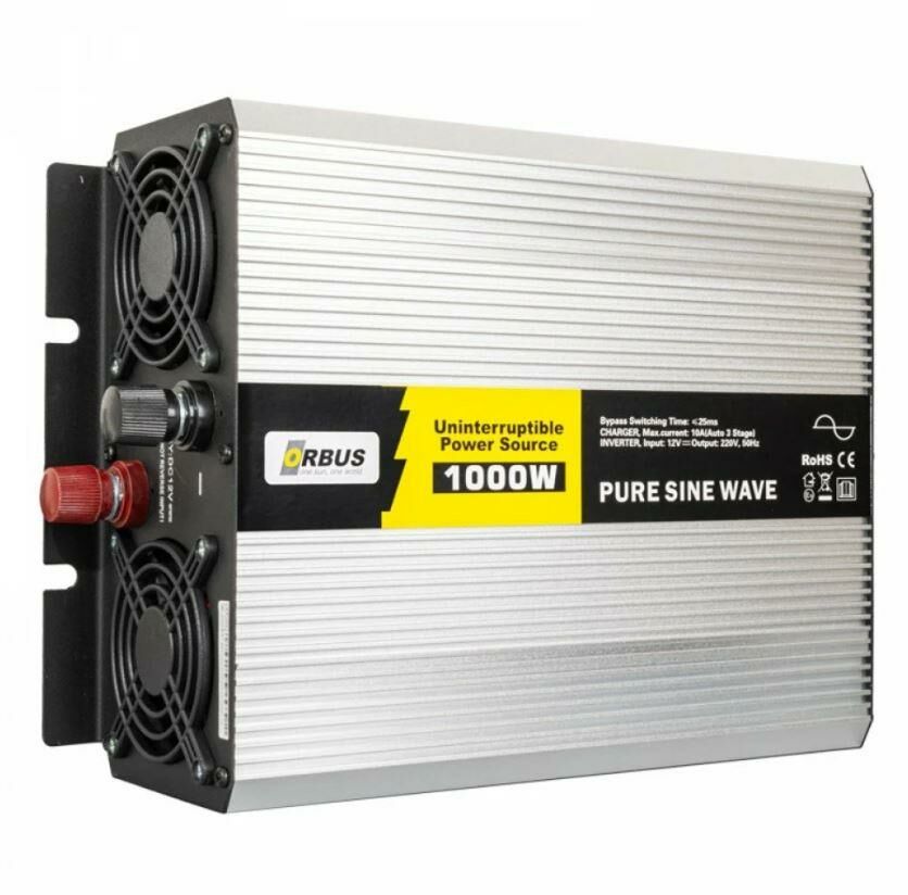 Orbus 1000 Watt 12v-220v Şarjlı Çevirici Tam Sinüs İnverter İnvertör