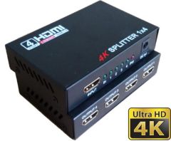 4 Port 4K UltraHD 2160p Metal Endüstriyel HDMI Splitter Çoklayıcı