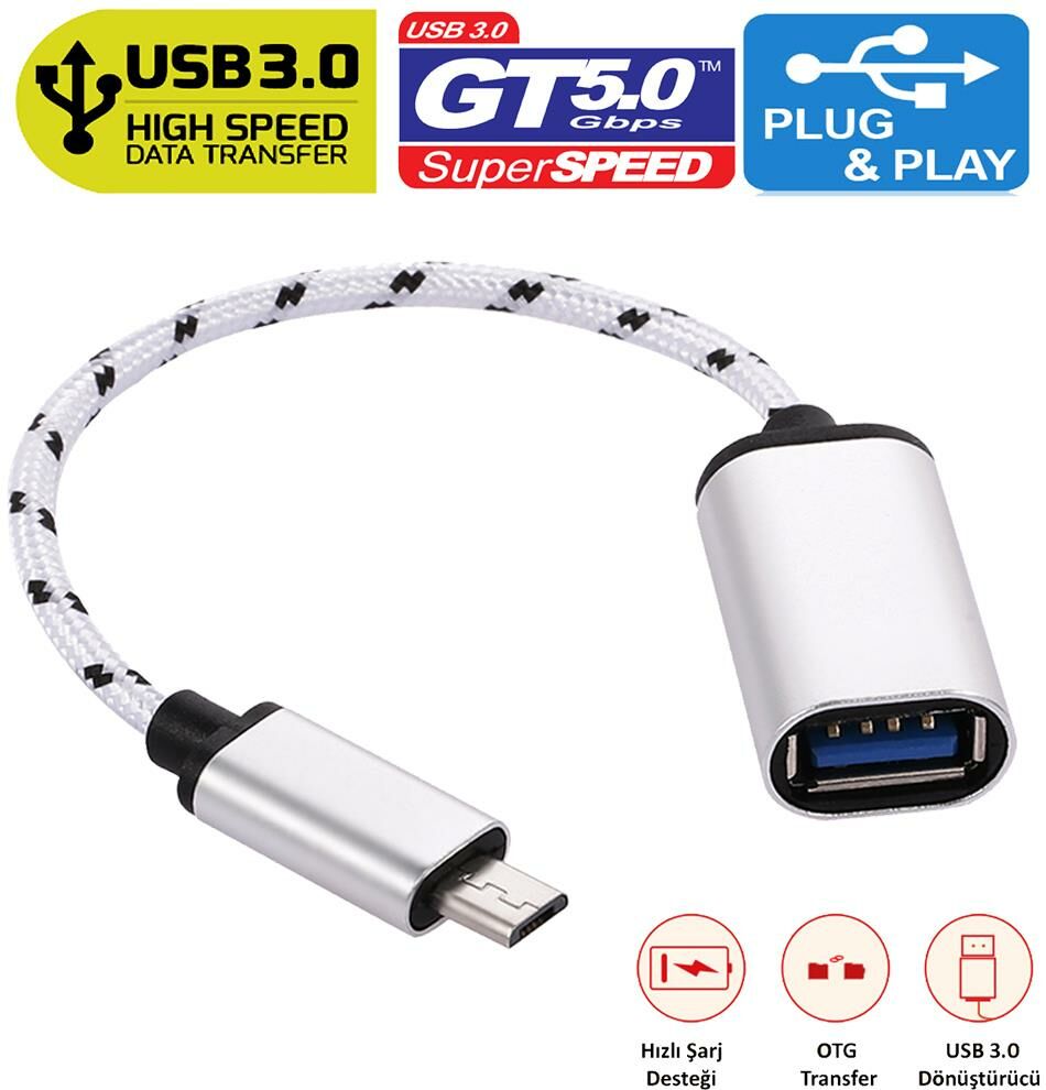 Gplus MC318 UTV007 Chip Android Video DVR Uyumlu USB3.0 OTG Kablo