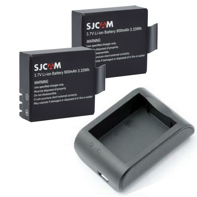 Orjinal Sjcam 2 Adet Yedek Batarya ve Tekli USB Şarj Cihazı