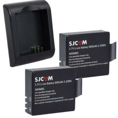 Orjinal Sjcam 2 Adet Yedek Batarya ve Tekli USB Şarj Cihazı