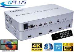 Gplus 4KVW244P 2x2 Video Wall Controller Duvar Ekran Genişletici