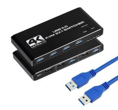 Gplus 4KVM421 KVM Switch 2x1 HDMI 4K USB 3.0 HDCP 2.3 HDR10 EDID
