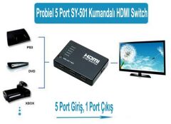Gplus SY-501 5 Port Kumandalı Full HD 1080p HDMI Switch Çoklayıcı