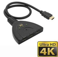 Mesh 3 Port 4K Ultra HD HDMI Pigtail 3 in 1 Out Switch Splitter