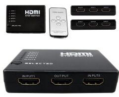 5 Port Kumandalı Full HD 1080p 3D HDMI Switch Çoklayıcı SY-501