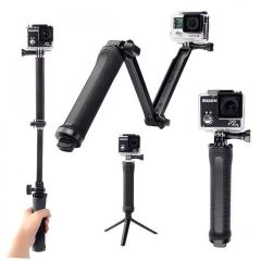 Aksiyon Kamera 3 Yollu Katlanır Monopod Stand Selfie Çubuğu GP238