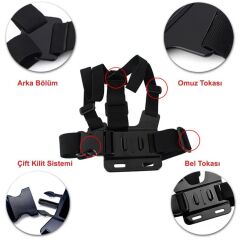 Chest Body Strap GP26 Aksiyon Kamera Göğüs Bağlantı Aparatı