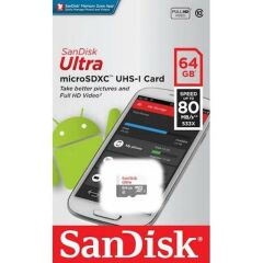 Sandisk 64GB Micro SD Class 10 UHS-I Eken H9R Sjcam Kamera Kartı