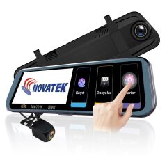 Novatek NT910+64GB Hafıza 10 inç Dokunmatik Çift Yön Ayna Kamera