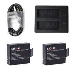 Orjinal SJCAM 2 Adet Yedek Batarya ve Çiftli USB Şarj İstasyonu