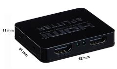 Gplus 4KHD102M HDMI 2 Port 4K Ultra HD 2160p HDCP Mini Splitter