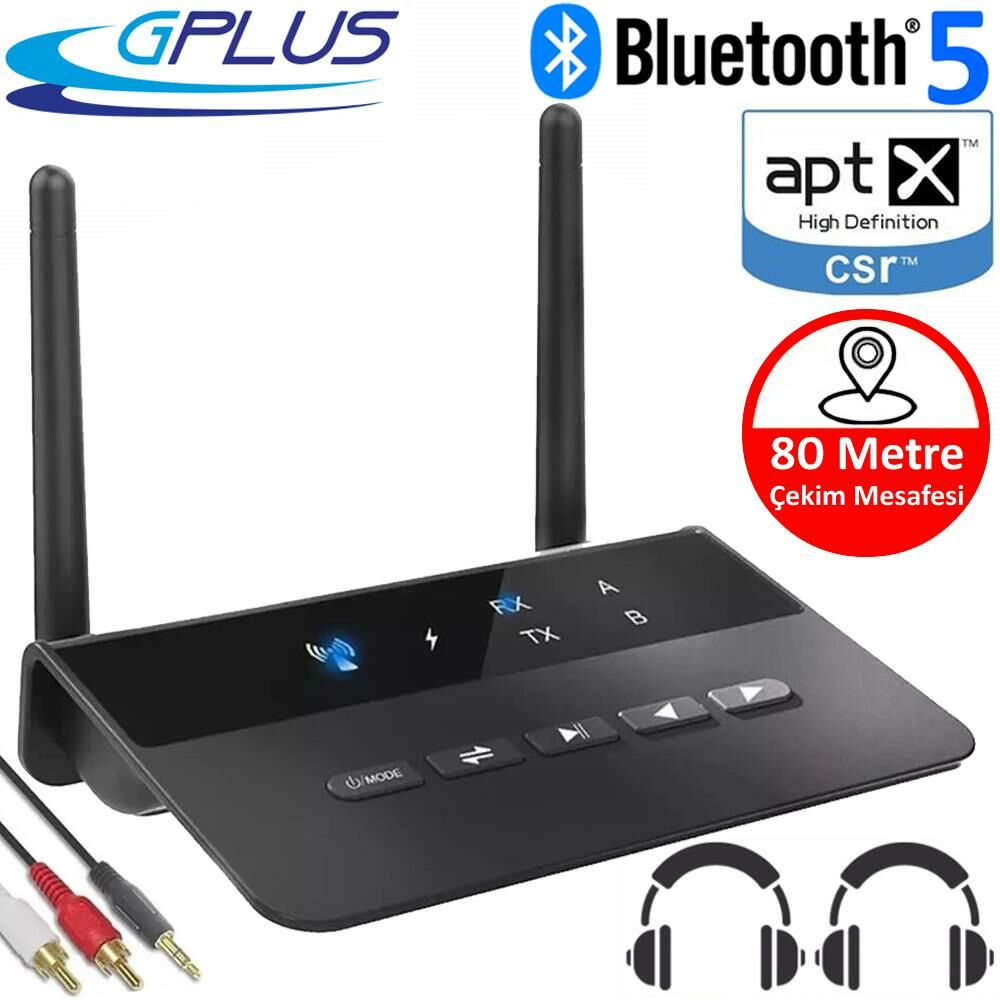 Gplus B2 Bluetooth 5.0 Transmitter AptX Ses Alıcı Verici TX RX
