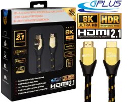 Gplus 8K 60Hz 48 Gbps HDCP 2.3 HDMI 2.1 eARC 26 AWG Örgülü Kablo