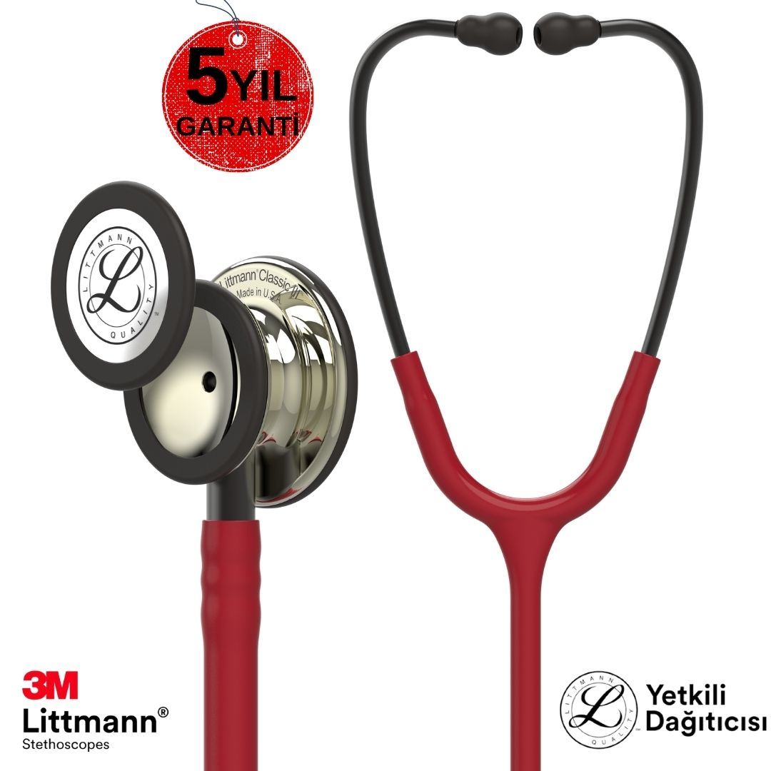 5864 Bordo & Aynalı Çan Stetoskop 3M Littmann Klasik 3