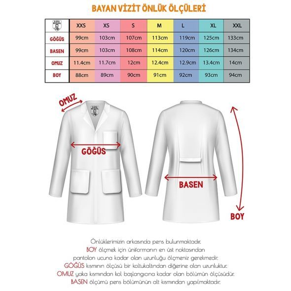 Erkek Doktor Klasik Yaka Vizit Önlüğü ( Alpaka Kalın Kumaş)