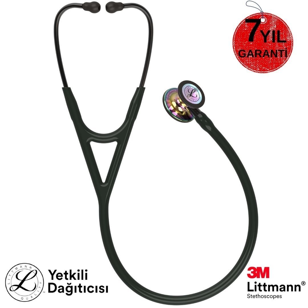 3M Littmann Kardioloji 4 6240 (Siyah / Özel gökkuşağı Çan)