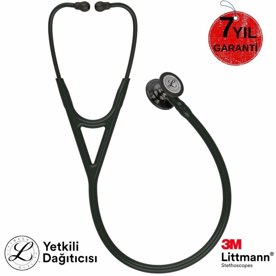 3M Littmann Kardioloji 6204 (Siyah / Şampanya kök / Özel Duman Çan)
