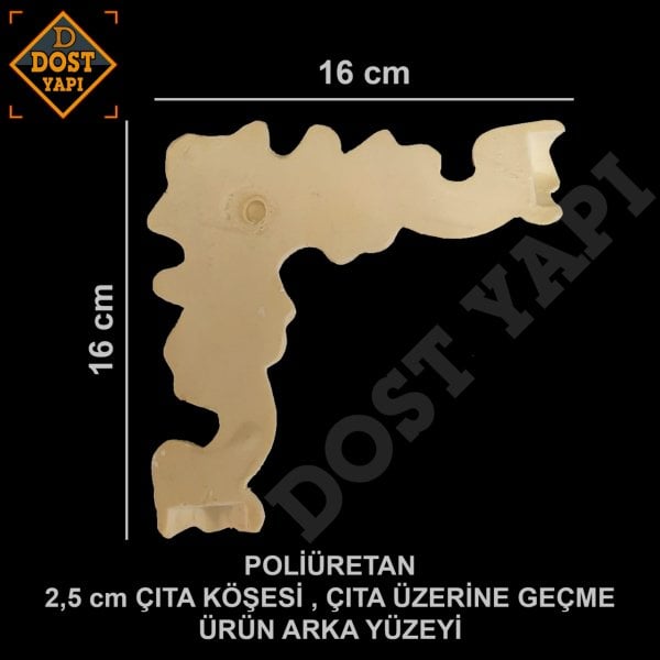 POLİÜRETAN ÇITA KÖŞESİ 2,5cm 1 ADET