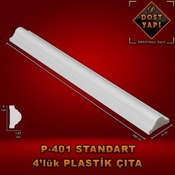 LÜKS PLASTİK ÇITA 4 CM = 1 ad = 2,40 mt