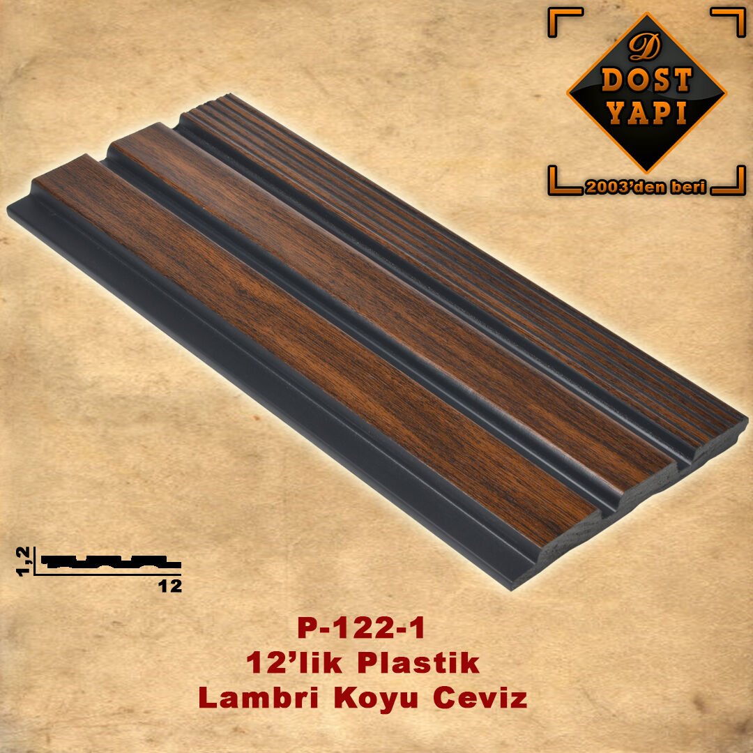 PLASTİK LAMBRİ 12 CM = 1 ad = 2,90 mt