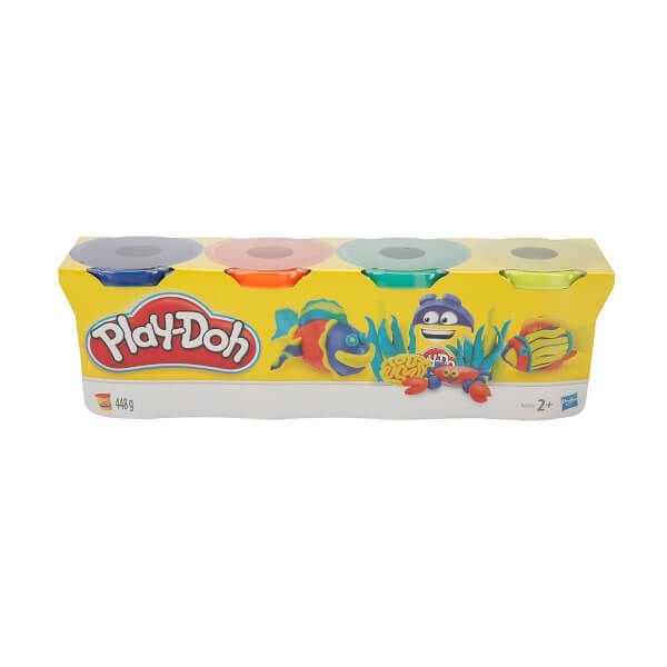 Play Doh 4'lü Oyun Hamuru 448 g Lacivert Turuncu Yeşil ve Sarı - Mkc-1453133