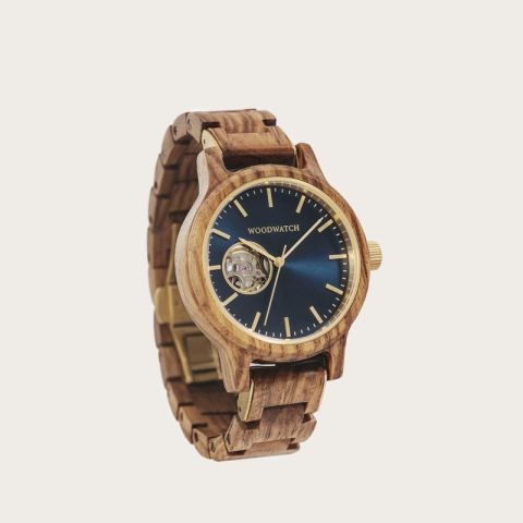 WoodWatch Open-Heart Sailor Ahşap Kol Saati - 40mm