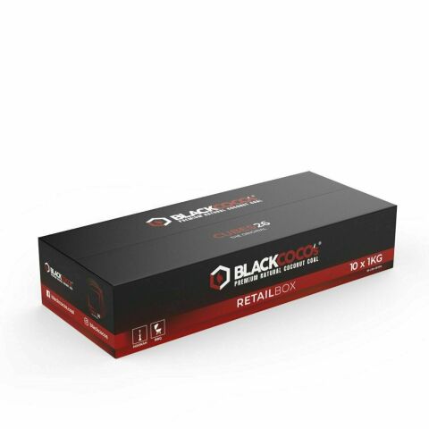 BLACKCOCOs Barbekü ve Nargile Kömürü 10KG RetailBox CUBES26