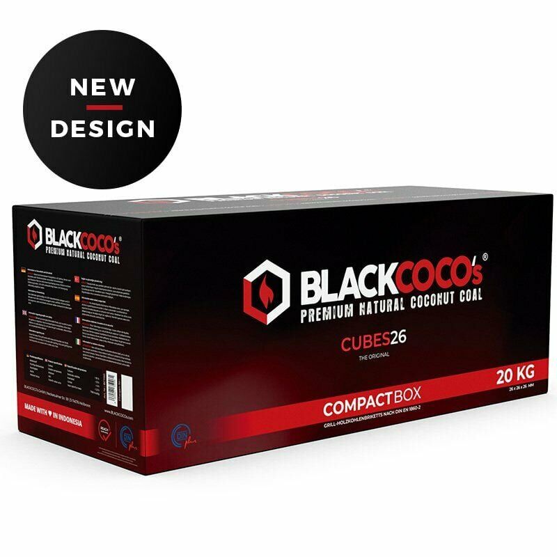 BLACKCOCOs Barbekü ve Nargile Kömürü 20KG CompactBox CUBES26