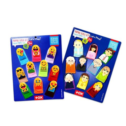 2 Set - 20 Parça Tox Emojiler ve Aile Bireyleri Parmak Kukla T106