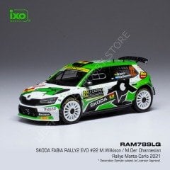 1:43 2021 Skoda Fabia Rally 2 Evo #22 Rally Monte Carlo