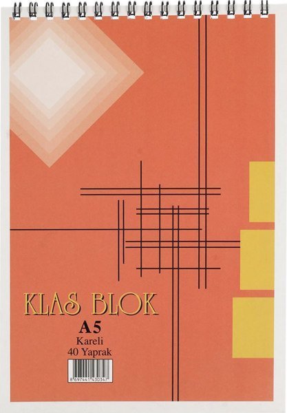 Klas Spralli Bloknot Karton Kapak A/5 40 Yp.Kareli