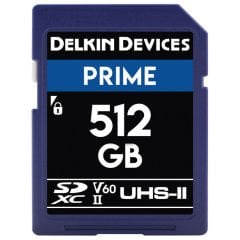 Delkin Devices 512GB Prime SDXC UHS-II V60 280MB/s Read 150MB/s Write