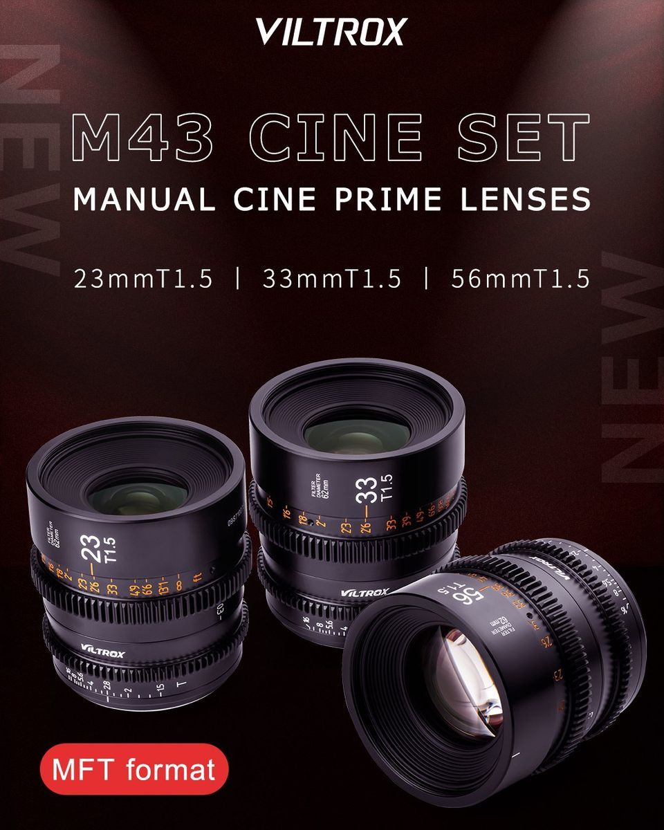 Viltrox  23mm 33mm 56mmT1.5 MFT M4/3 Mount Manual Focus Cine Lens
