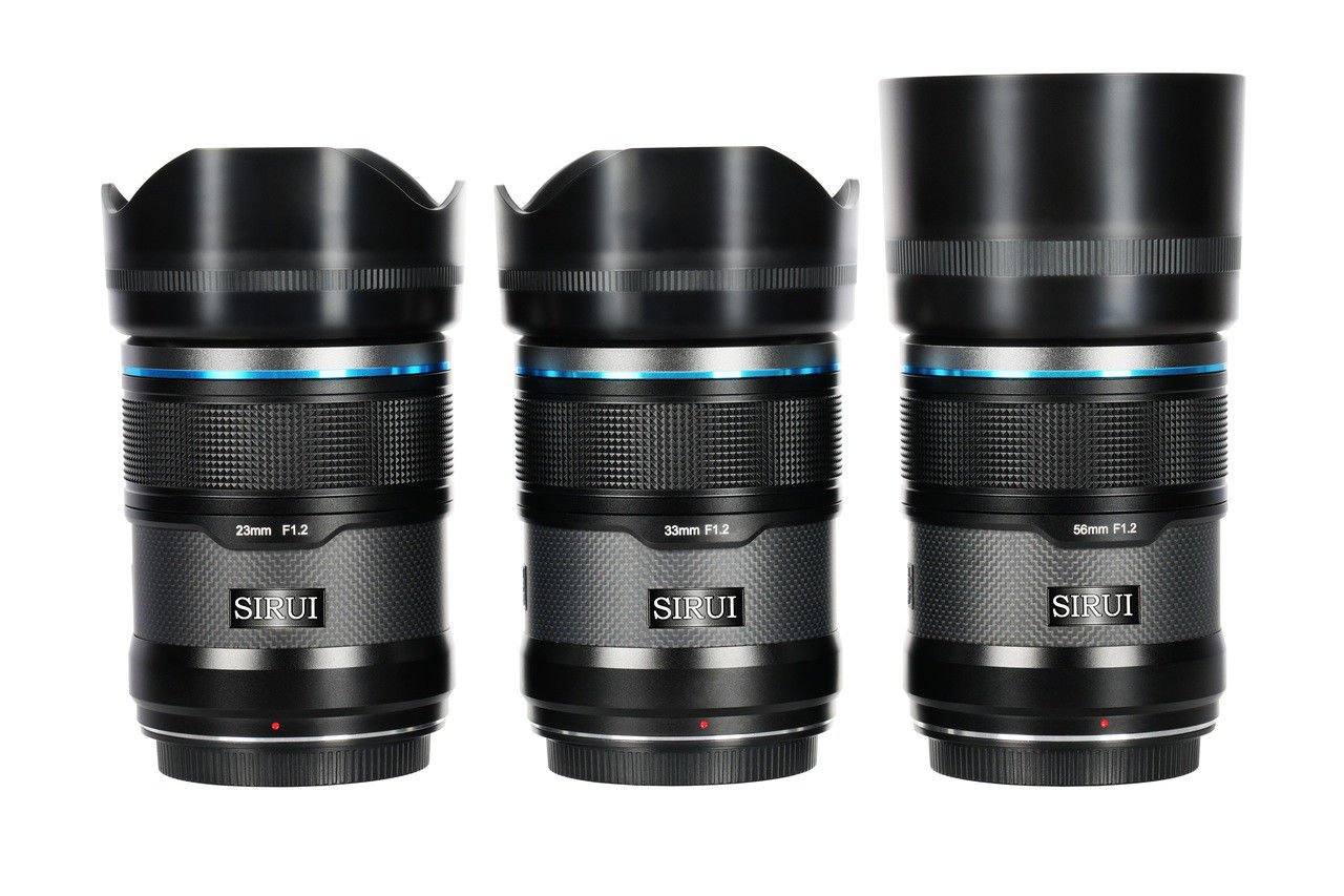 Sirui Sniper 23mm, 33mm & 56mm F1.2 APSC Auto-Focus Lens Kit (E Mount, Black, Carbon Fiber)