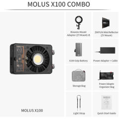 Zhiyun MOLUS X100 Bi-Color Pocket COB Monolight (Combo Kit