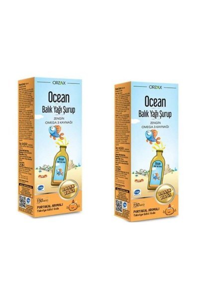 Ocean Balık Yağı Şurup Portakal Aromalı  2 Adet