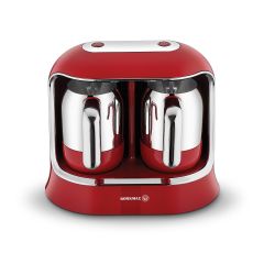 Korkmaz Kahvekolik Twin Kırmızı/Krom Otomatik Kahve Makinesi A861