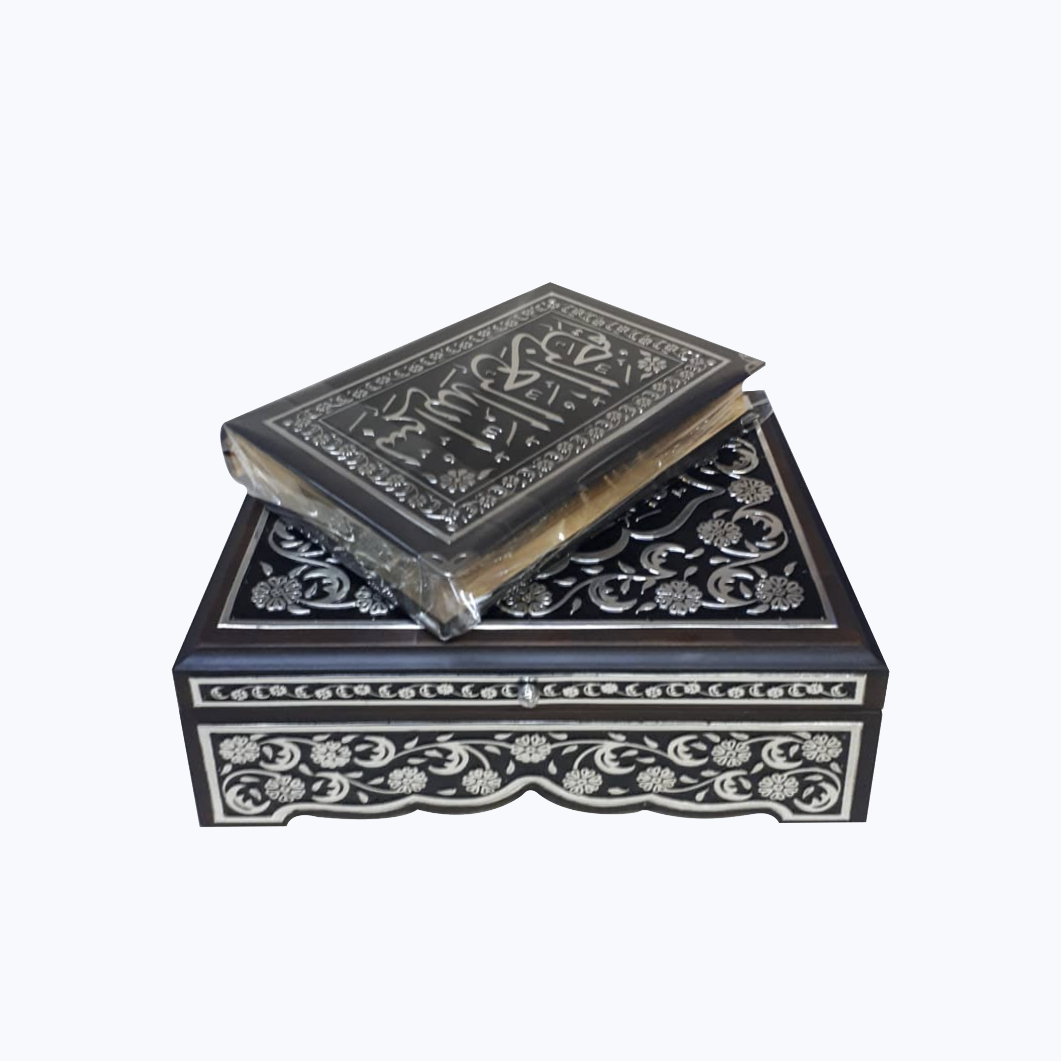 Gümüş İşleme Sandıklı Kuran-ı Kerim Kabı 19x25 cm