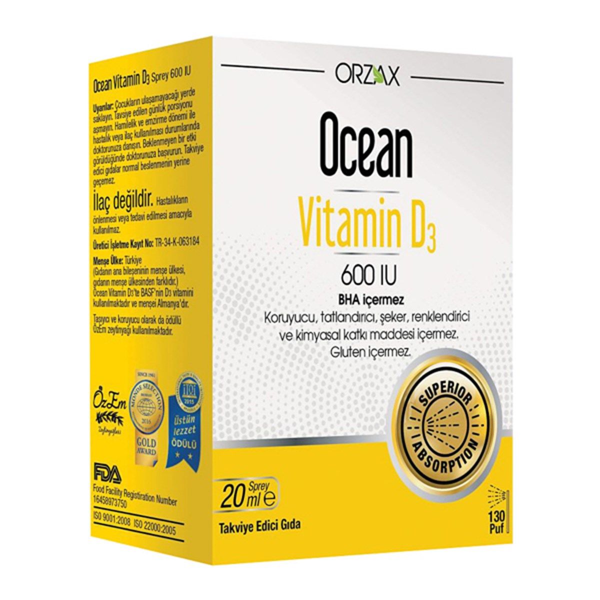 Ocean Vitamin D3 600 IU 20 mL