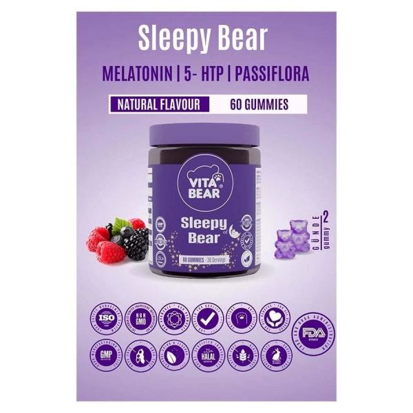 Vita Bear Sleepy Bear Gummy 3 mg Melatonin Vitamin 60 Adet