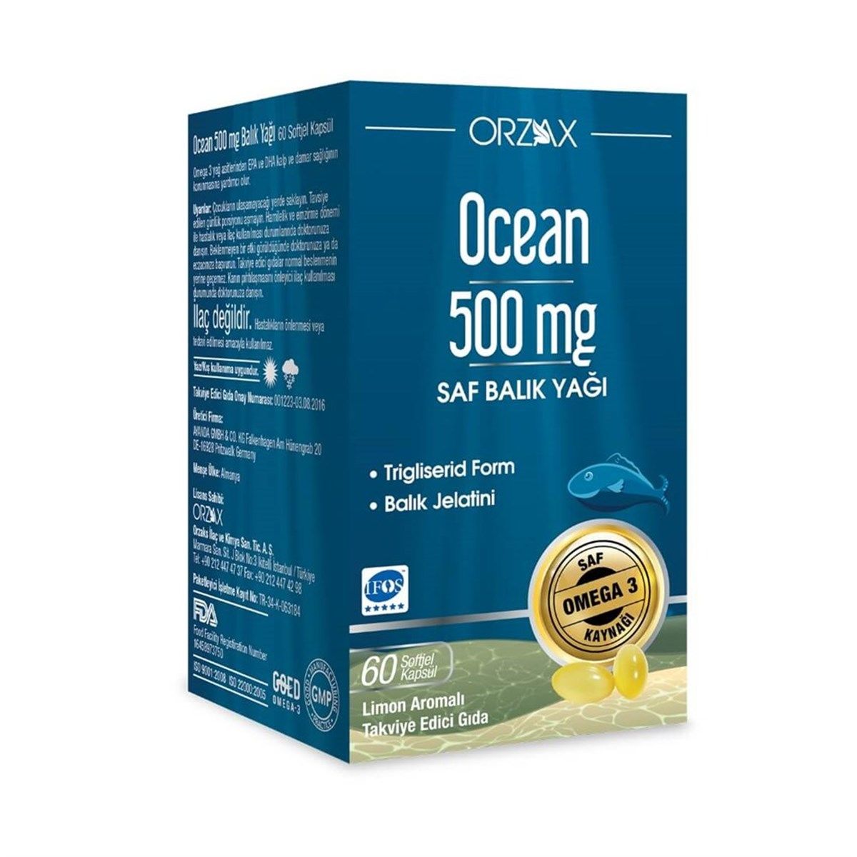 Ocean Balık Yağı 500 mg 60 Kapsül